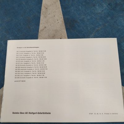 Mercedes W111,W112 Rare Summer Ventilation Supplement Foldout- 5 languages