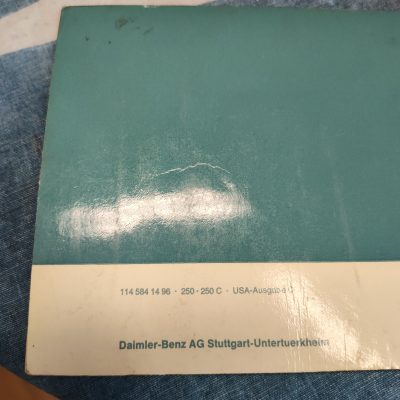 Mercedes W114 250-250C Owners Manual 1145841496 Ex+ Cond.