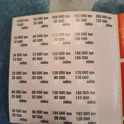 Mercedes 1960’s- Up Brake Fluid Service Stickers Foldout NOS